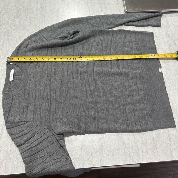 A.L.C Gray Pullover 100% Merino Wool Long Sleeve Textured Sweater Women’s Size M - Picture 11 of 13